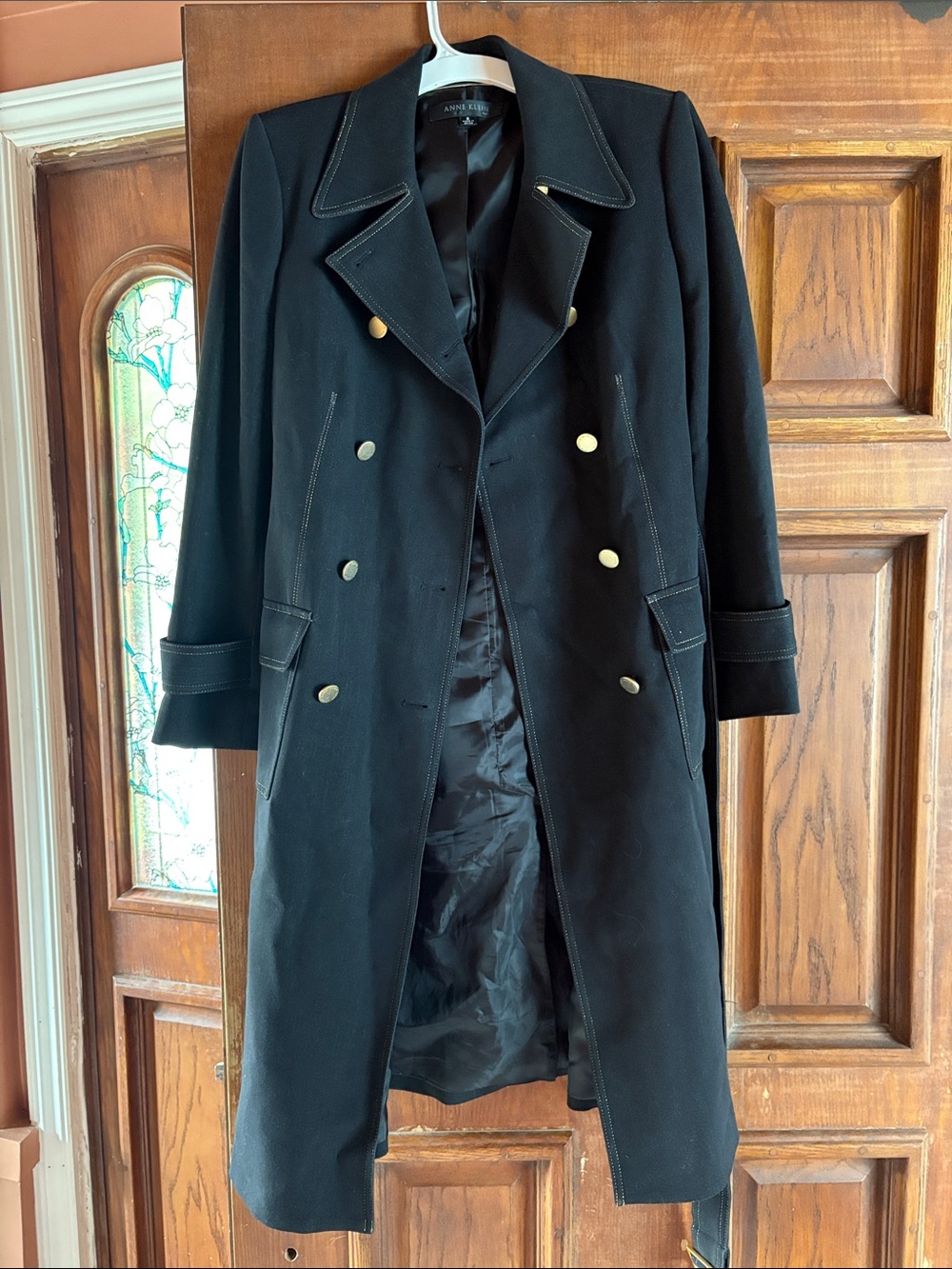 Y2K Anne Klein Black Double-Breasted Jacket with Gold Buttons